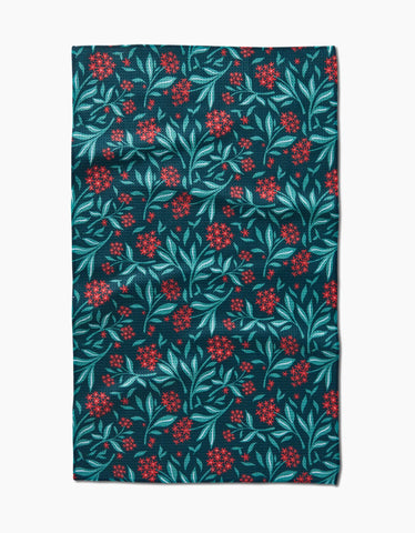 Holiday Blooms Tea Towel Geometry