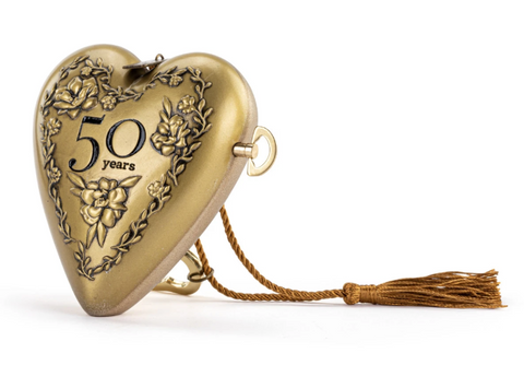 50th Anniversary Gold Musical Art Heart Demdaco
