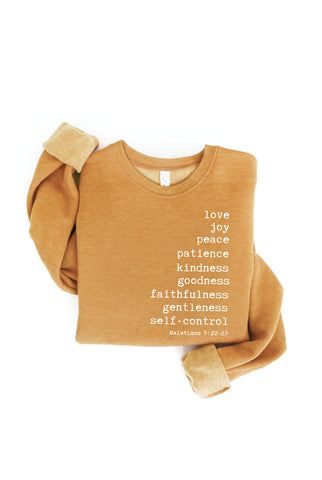 THE FRUIT OF THE SPIRIT Graphic Sweatshirt: WHITE HEATHER / XL OAT COLLECTIVE