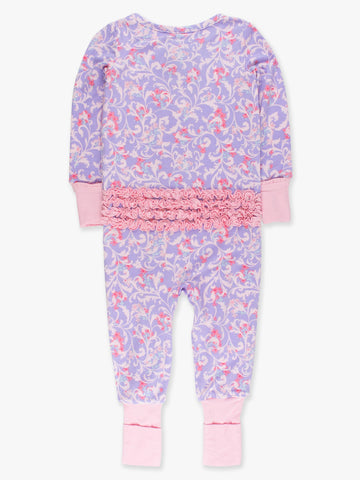 SoftSnooze™ Baby Girls Bamboo Viscose Lavender Enchanted Flowers Convertible Ruffle One Piece Footie Pajama
: Purple / 0-3m RuffleButts + RuggedButts