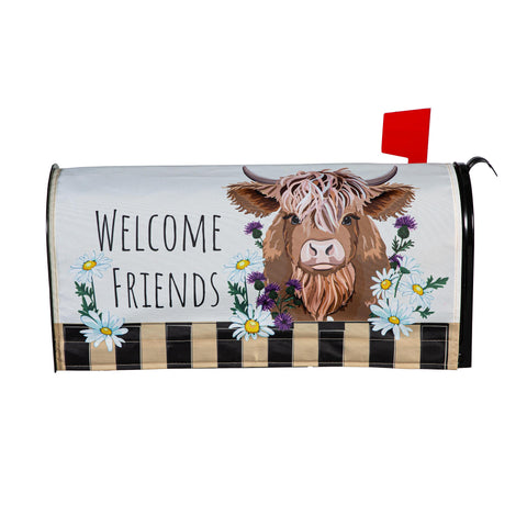 Highland Cow Welcome Friends Mailbox Cover - Treehouse Gift & Home - Onalaska Wisconsin