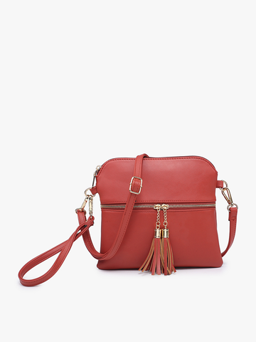 M1785 Tara Double Zip Crossbody Bag/Wristlet: Leopard-Mustard Jen & Co.