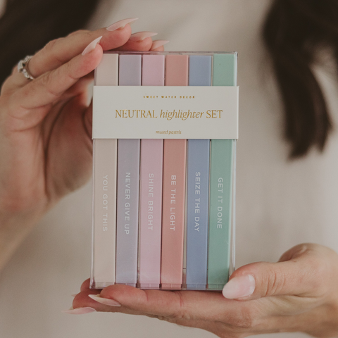 Neutral Highlighter Set - Stationery Set & Decor Sweet Water Decor