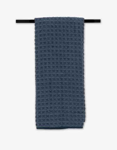 Midnight Blue Waffle Hand Towel Geometry