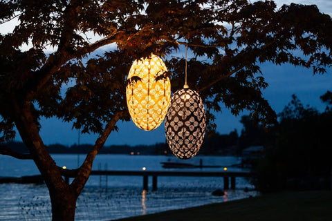 Stella Nova Outdoor Pendent Light- Geo Palm 22" Midnight Allsop Home & Garden