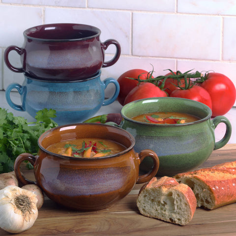 Stoneware 24oz Reactive Glaze Set of 4 Soup Crocks Certified International