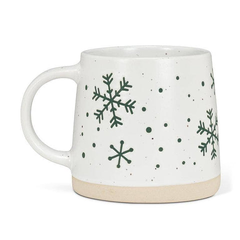 Wide Base Mug with Snowflakes-3.5"H(14oz) Abbott