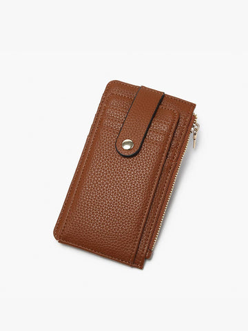 WL2541 Mae Multi-Card Wallet w/ Strap Snap Closure: Black Jen & Co.