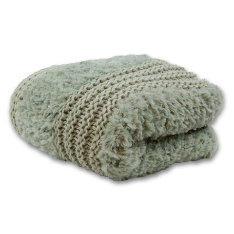 Throw/Blanket - Plush Knit 50x60": Ivory American Heritage Textiles