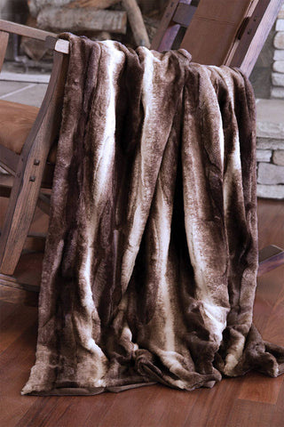 Chinchilla Faux Fur Throw Linen Mart