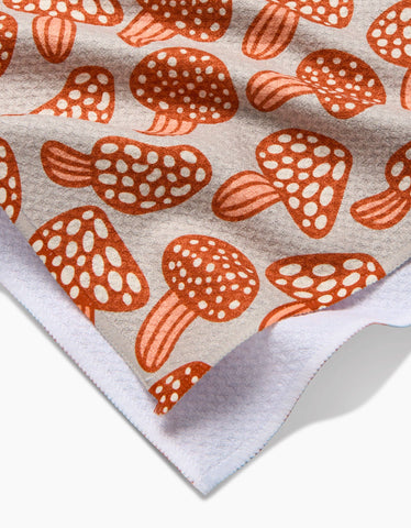 Many Mushrooms Tea Towel Geometry