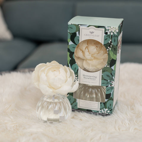 Shimmering Snowberry Flower Diffuser Holiday Gift 4 Pack Greenleaf Gifts