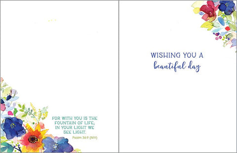 With Scripture Birthday Greeting Card - All Flowers GINA B DESIGNS