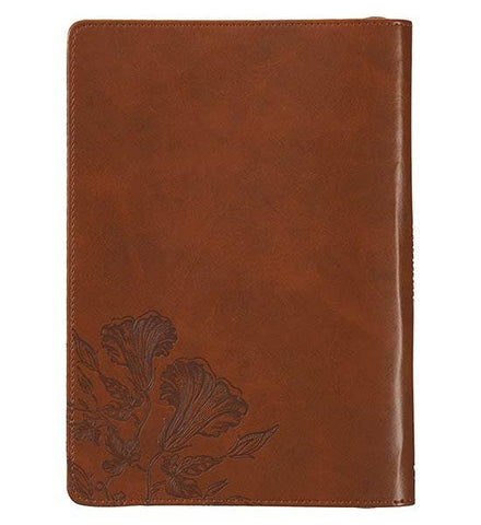 Amazing Grace Natural Canvas & Brown Faux Leather Journal Christian Art Gifts
