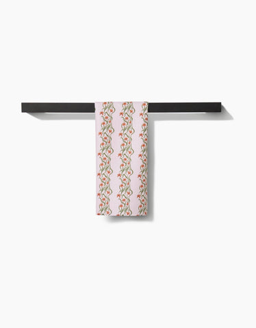 Floral Fall Stripe Bar Towel Geometry