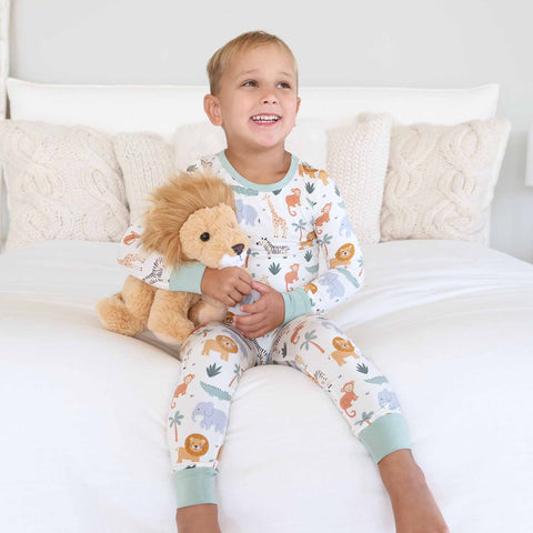 Safari Snuggles Two Piece Pajama Set: 12-18 months Caden Lane