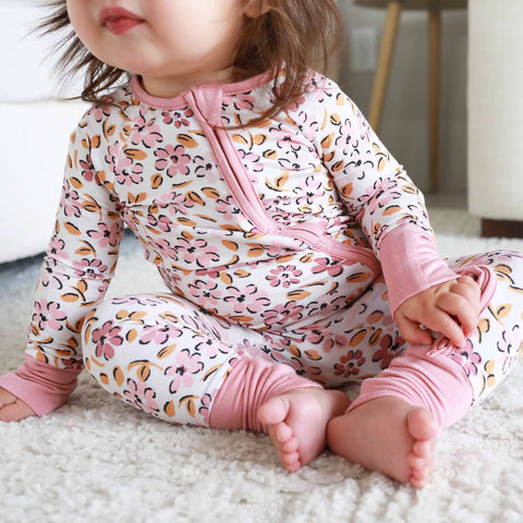 Convertible Zip Rompers for Girls: Midnight Meadow / 6-12 months Caden Lane