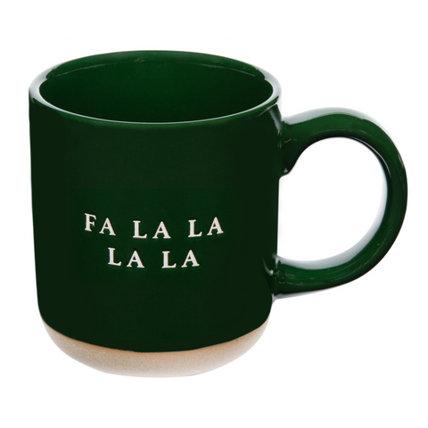 Fa La La Stoneware Coffee Mug - Christmas Decor & Gifts Sweet Water Decor