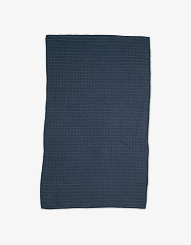 Midnight Blue Waffle Hand Towel Geometry