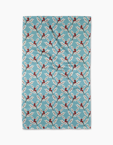 Winter Holly Tea Towel Geometry