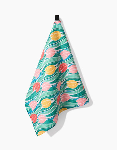 Tranquil Tulips Tea Towel Geometry