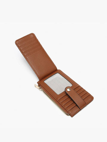 WL2541 Mae Multi-Card Wallet w/ Strap Snap Closure: Black Jen & Co.