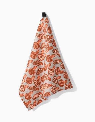 Many Mushrooms Tea Towel Geometry