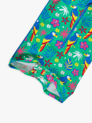 Baby Boys Parrot Palms Long Sleeve One Piece Rash Guard Swimsuit
: Green / 3-6m RuffleButts + RuggedButts