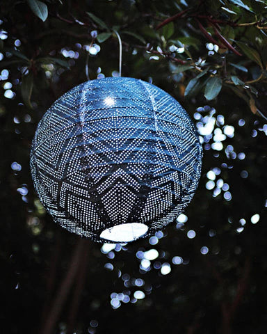 Stella Market 12" Globe Solar Lantern - Ink Allsop Home & Garden