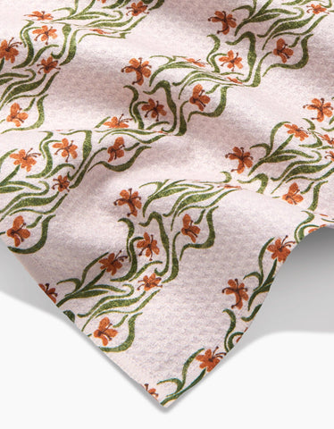 Floral Fall Stripe Bar Towel Geometry