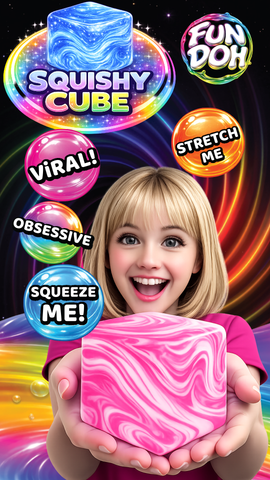 Fun Doh Swirl Squishy Cubes Viral Assortment - 12/Display: Wholesale Price Novelty Brands