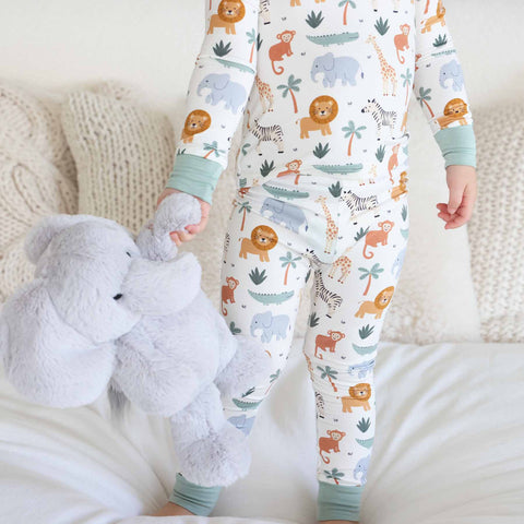 Safari Snuggles Two Piece Pajama Set: 18-24 months Caden Lane
