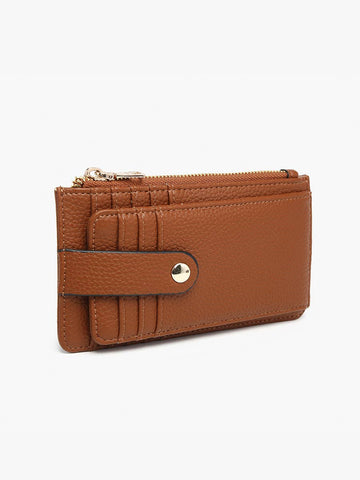 WL2541 Mae Multi-Card Wallet w/ Strap Snap Closure: Black Jen & Co.