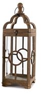 Wood &amp; Glass Lantern 28" Melrose