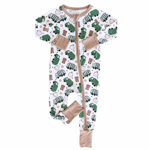 Clean Up Crew Convertible Zip Romper: 6-12 months Caden Lane