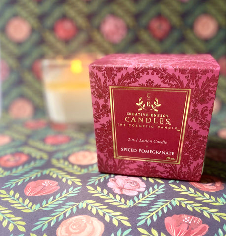 Holiday Spiced Pomegranate: 2-in-1 Soy Lotion Candle: Medium - 6 oz Creative Energy Candles