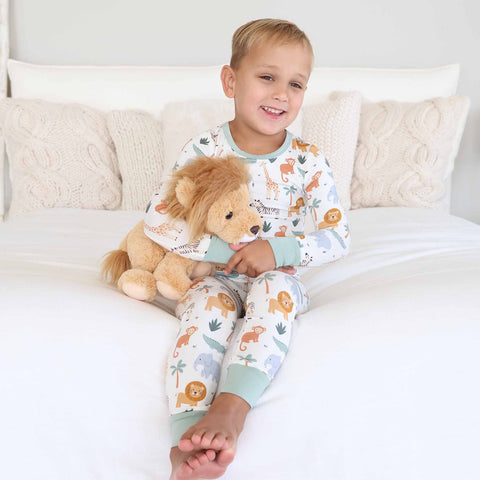 Safari Snuggles Two Piece Pajama Set: 18-24 months Caden Lane