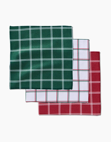 Christmas Grid Dishcloth Set Geometry