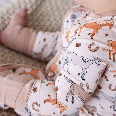 P's Ponies Convertible Zip Romper: 12-18 months Caden Lane