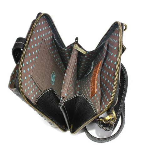 Snap Crossbody - Paw Print - gray Chala Handbags