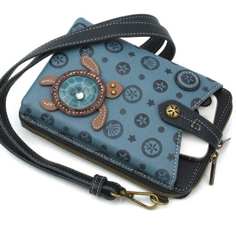 Snap Crossbody - Turtle - blue Chala Handbags