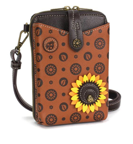 Snap Crossbody - Sunflower - brown Chala Handbags