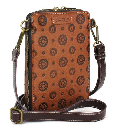 Snap Crossbody - Sunflower - brown Chala Handbags