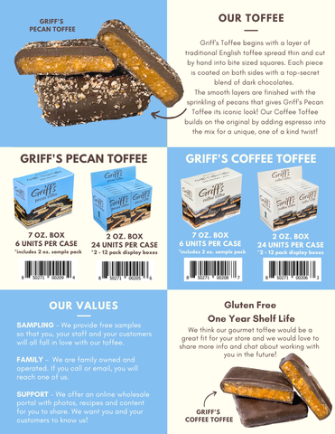 Griff's Pecan Toffee - 2oz Dark Chocolate Toffee Griff's Toffee