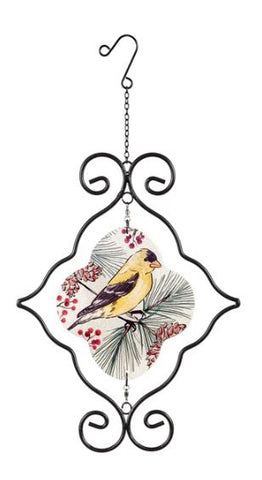 Snowbirds Glass Wind Spinner Hanging Evergreen Enterprises