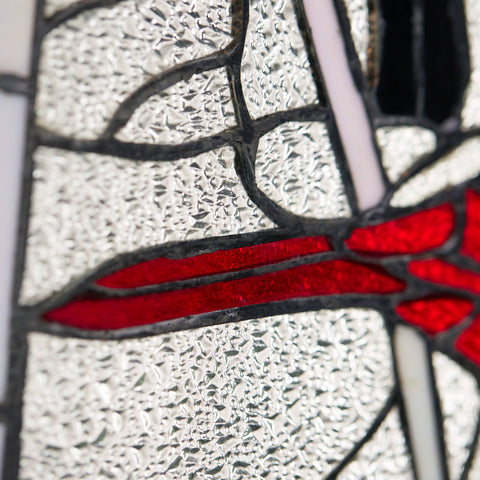 18.5"H Annabelle Red Cardinal Stained Glass Window Panel River of Goods
