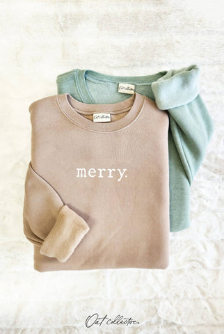 MERRY. Graphic Sweatshirt  : DARK H.SAGE / S OAT COLLECTIVE