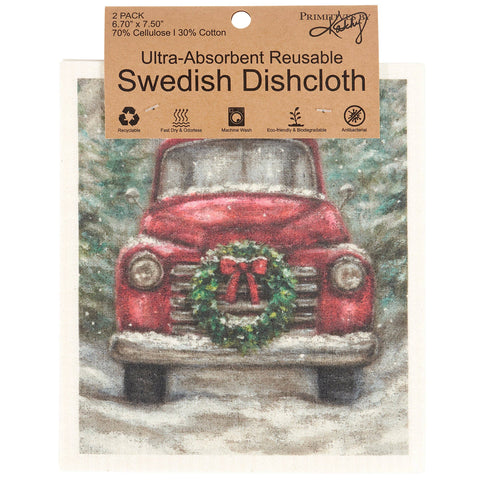 Red Truck Swedish Cloth Set Primitives by Kathy