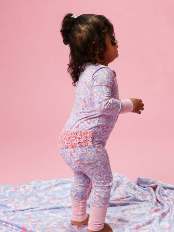 SoftSnooze™ Baby Girls Bamboo Viscose Lavender Enchanted Flowers Convertible Ruffle One Piece Footie Pajama
: Purple / 6-12m RuffleButts + RuggedButts