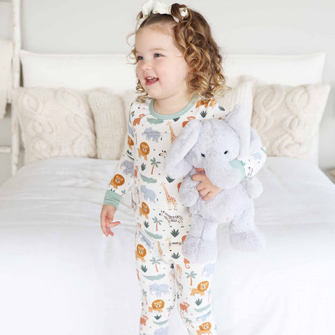 Safari Snuggles Two Piece Pajama Set: 12-18 months Caden Lane